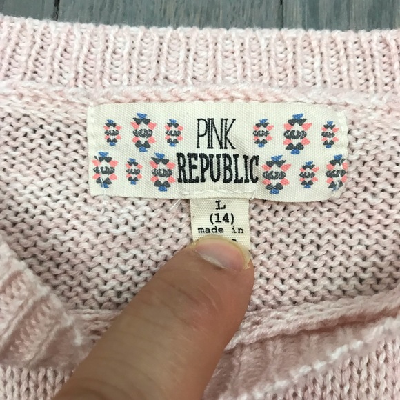 Pink Republic Girls Sequin Snowflake Pink Sweater - Picture 8 of 8
